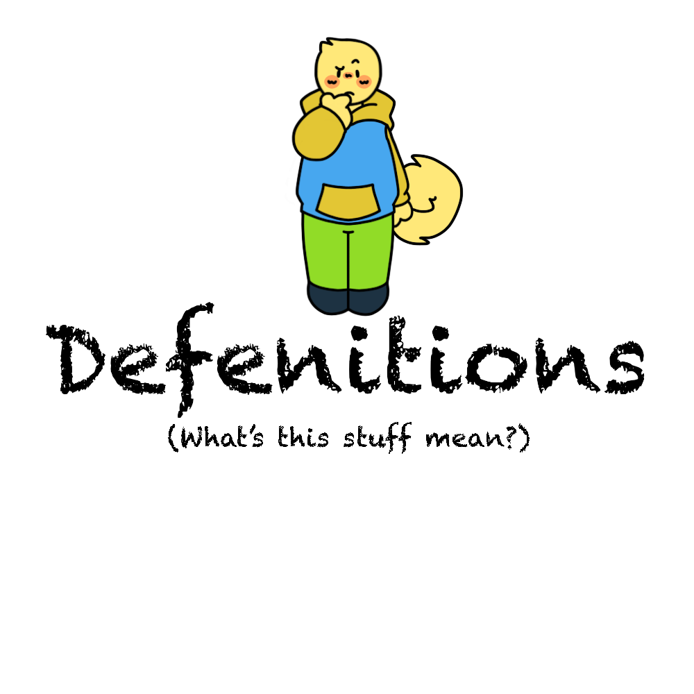 The button reads “Defenitions” with a Roblox noob above it.
